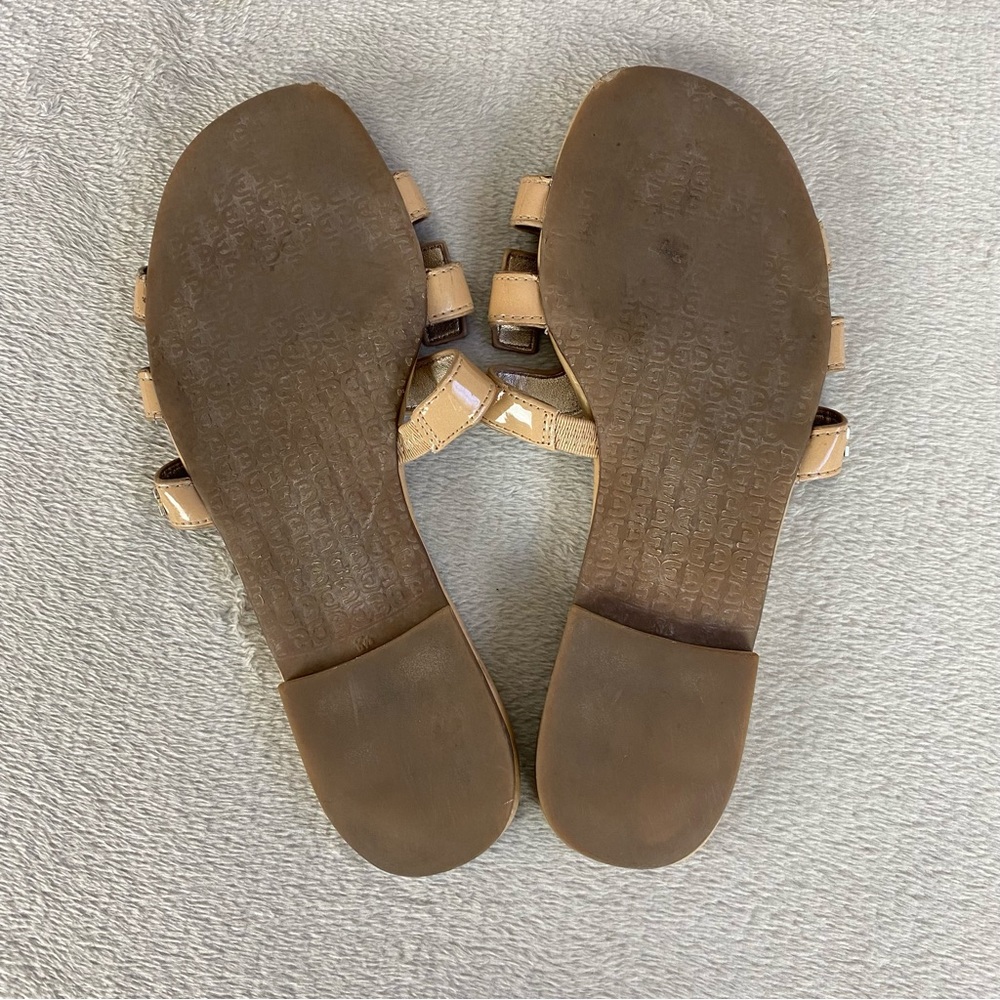 Sam Edelman Bay Womens Slide Sandals Size 8.5 M Tan Patent Leather Flats Slip On - Picture 10 of 12